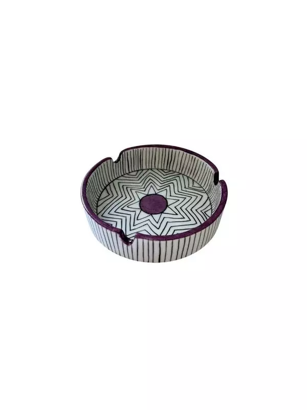 Round geometrical ashtray- Purple