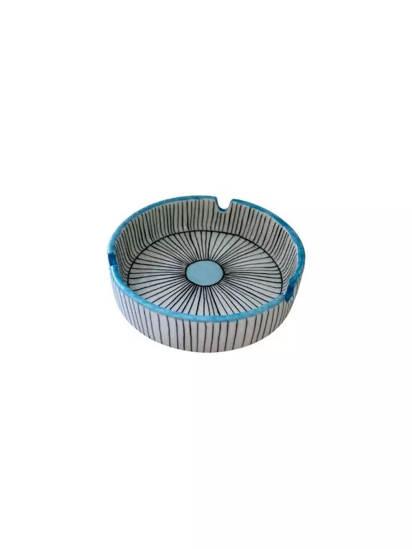 Round Geometrical ashtray- Light Blue