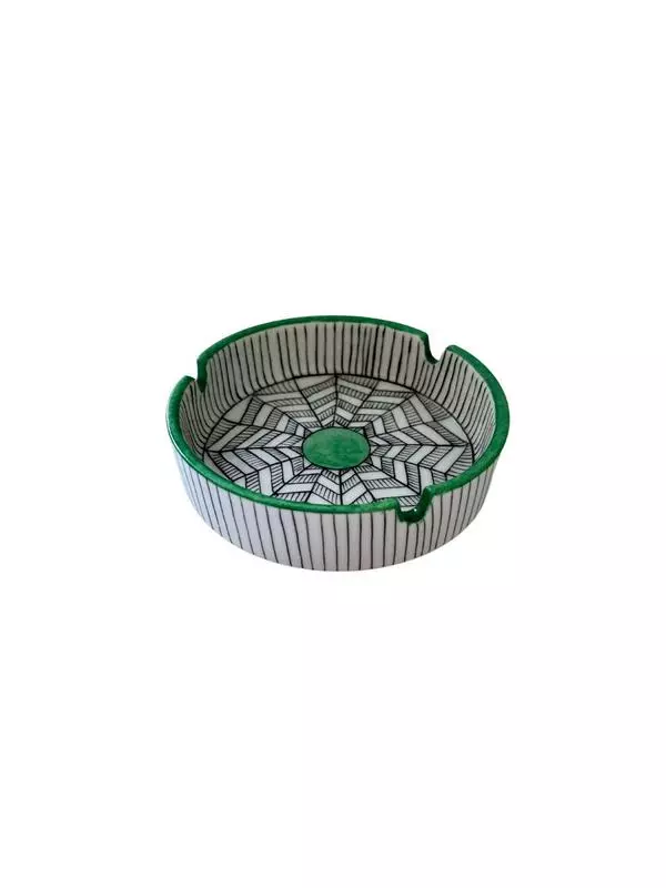 Round Geometrical ashtray- Green