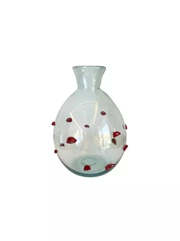 Chunky Dotted Vase- Burgundy