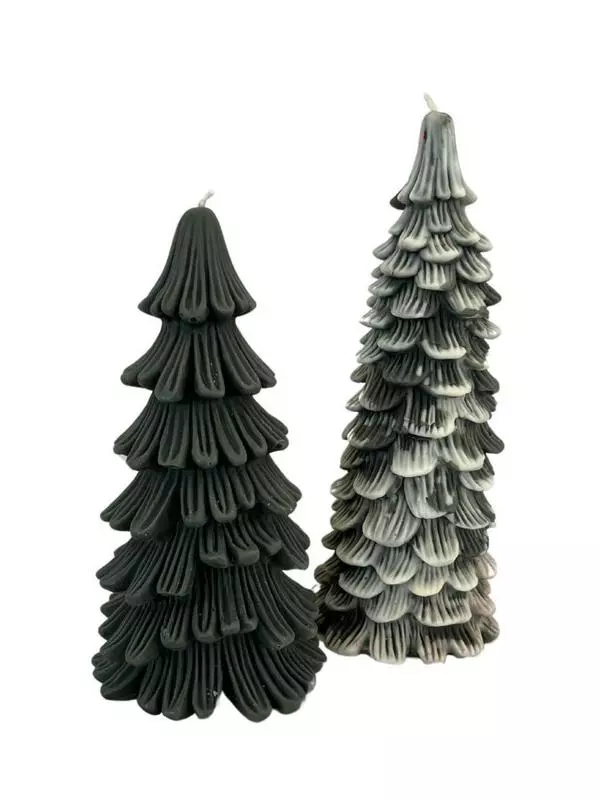 Christmas Tree Candles Set- Forest Green