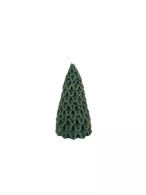 Christmas Tree Single Candle- Green/ White