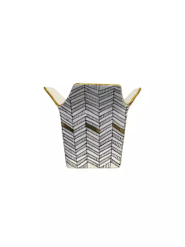 Geometrical PopCorn Box- Gold, Black & White