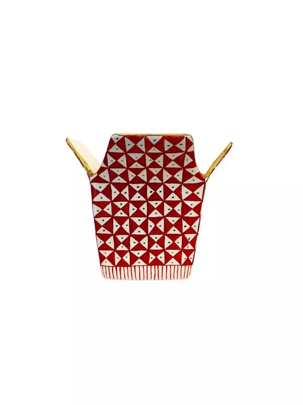 Geometrical PopCorn Box- Red, White and Gold