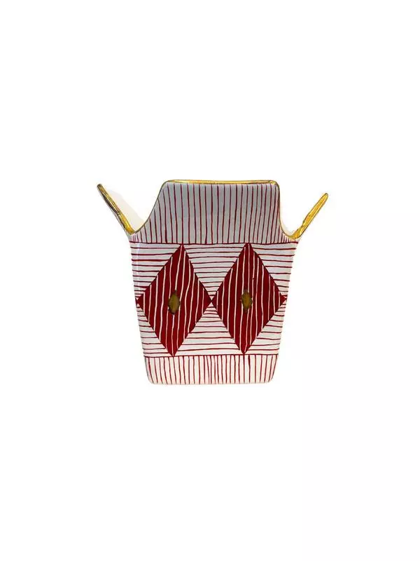 Geometrical PopCorn Box- Red, Gold and White