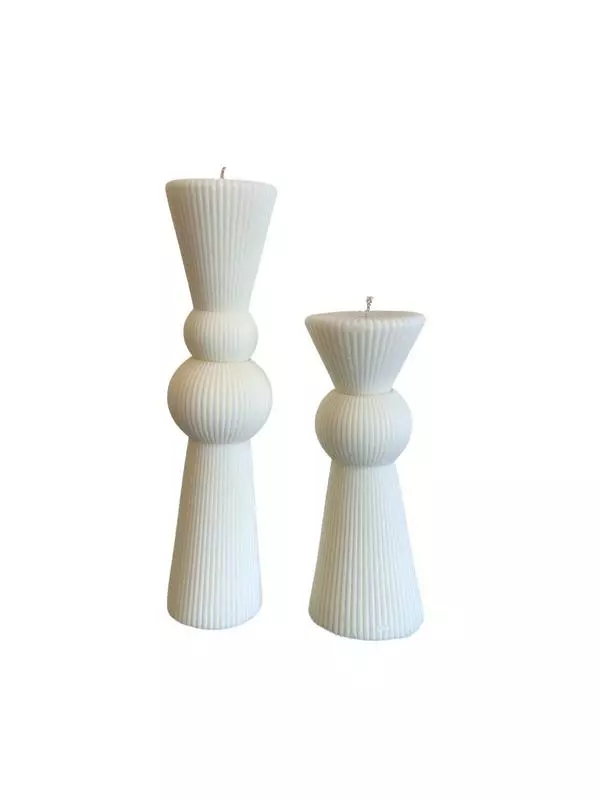 Pair of Tower Candles- White