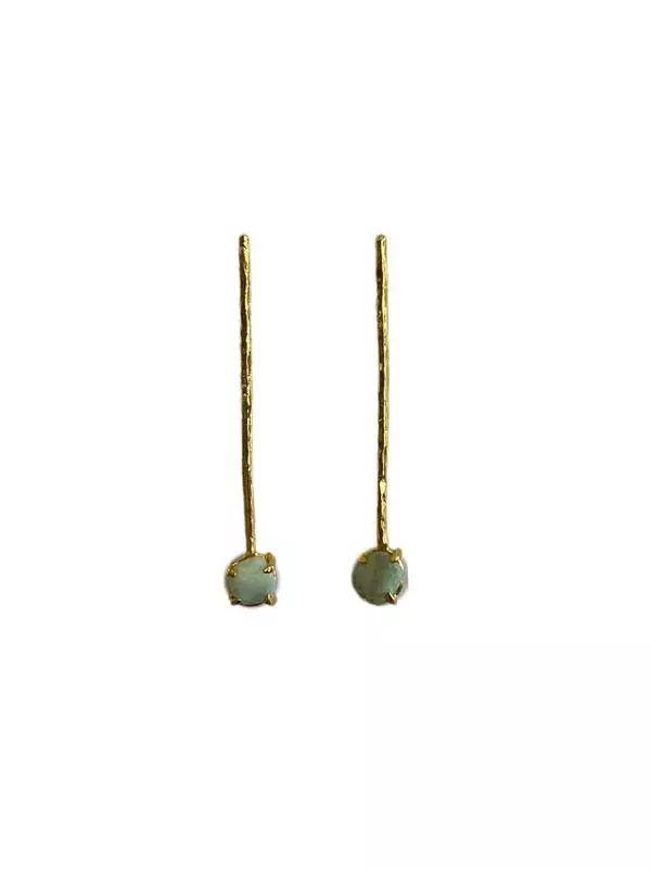 Nazeli Earrings- Mint Green Stones