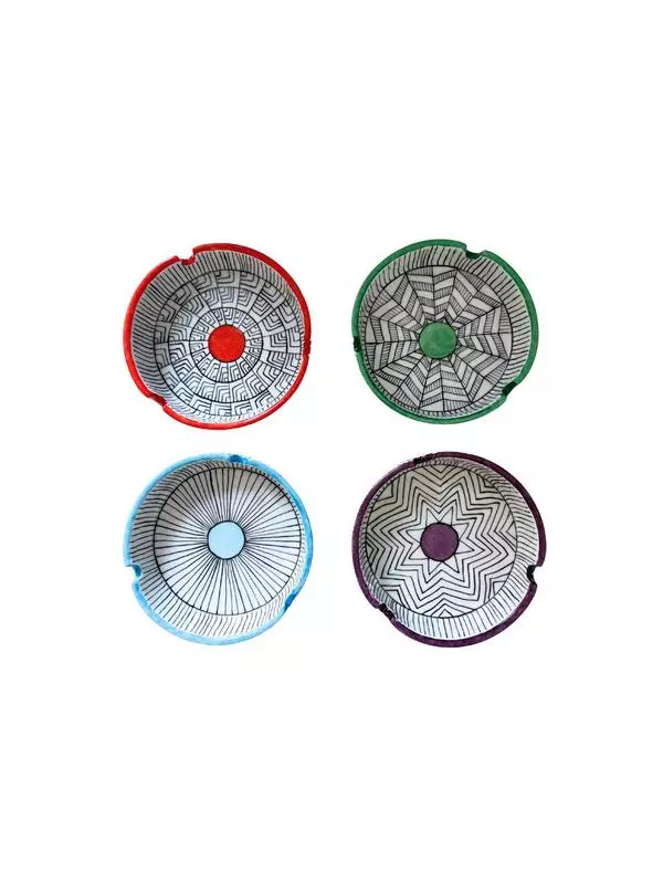 Round Geometrical Ashtray- Red