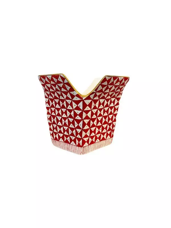 Geometrical PopCorn Box- Red, White and Gold