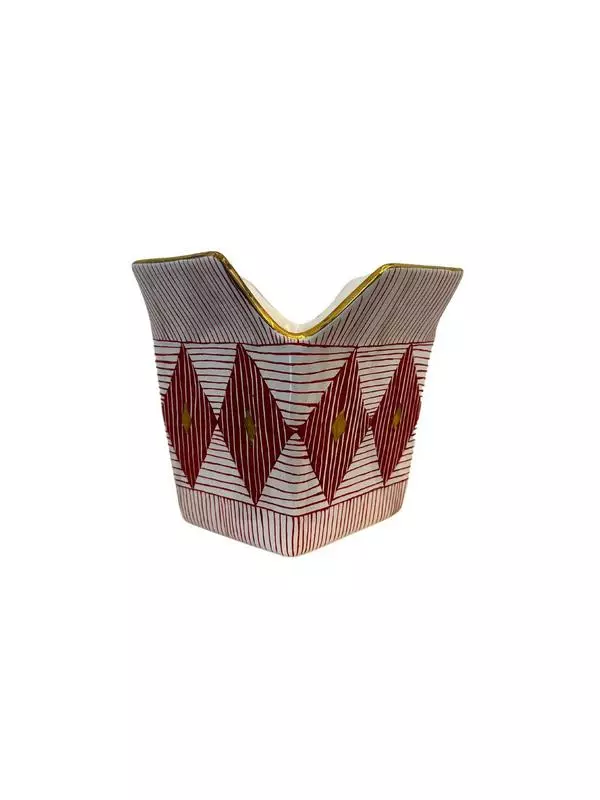 Geometrical PopCorn Box- Red, Gold and White